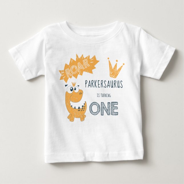 T-shirt Pour Bébé ROAR Dinosaur premier anniversaire (Devant)