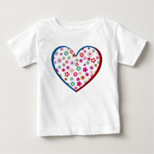 T-shirt Pour Bébé Robe à volants bébé Fleur de cœur