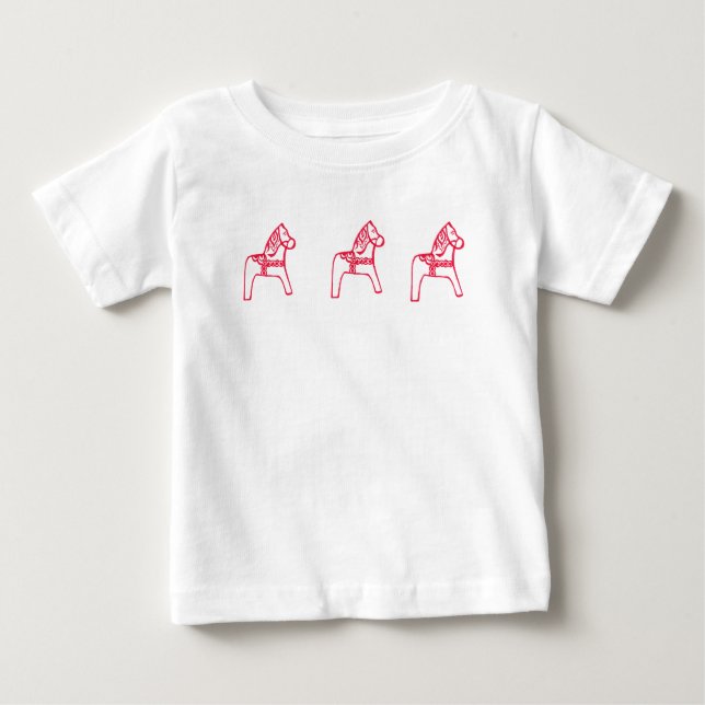 T-shirt Pour Bébé Robe Dala Horse Ruffle (Devant)