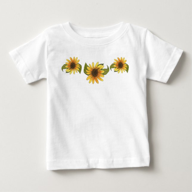 T-shirt Pour Bébé Robe de tournesol (Devant)