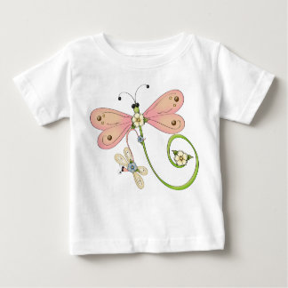 T-shirt Pour Bébé Robe d'insectes bleu rose bleu vert
