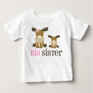 T-shirt Pour Bébé Robe d'orignaux de grande soeur