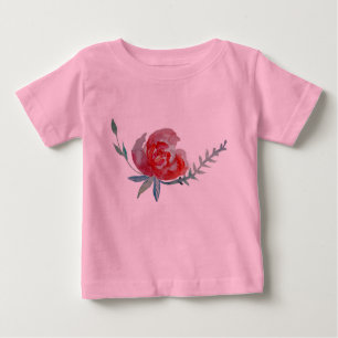 T-shirt Pour Bébé Robe Rose Aquarelle Art Bébé Tutu Bodysuit, Rose