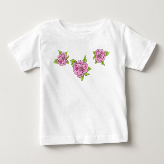 T-shirt Pour Bébé Robe rose Toddler Ruffle (Devant)