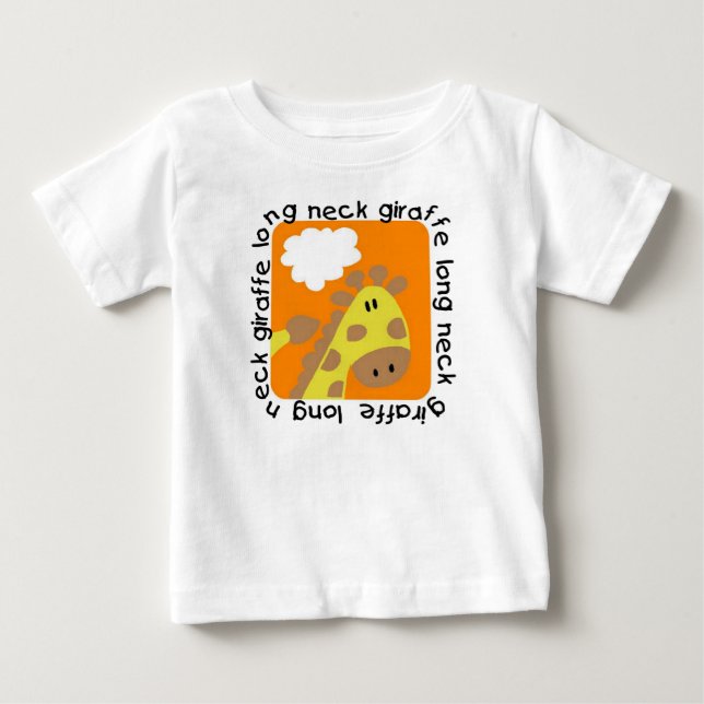 T-shirt Pour Bébé Robe sans manche de long de cou bébé de girafe (Devant)