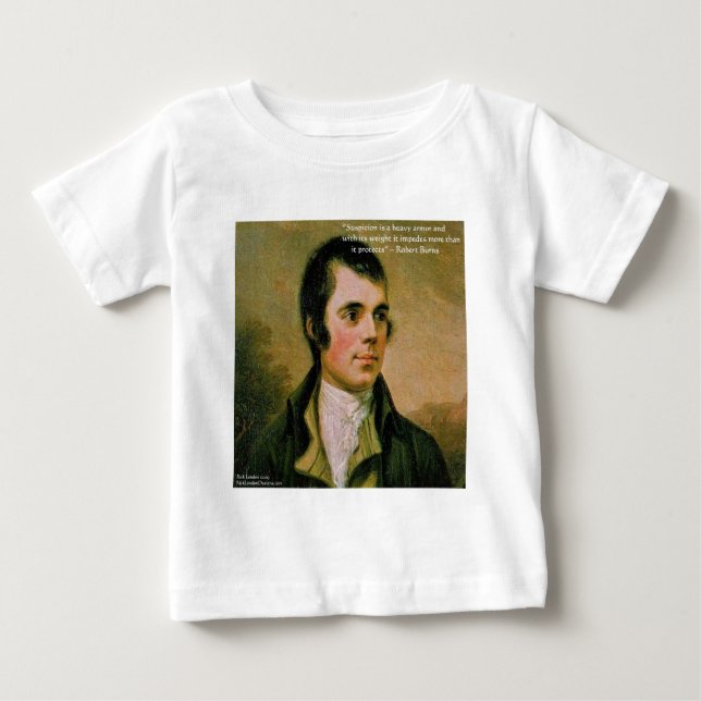 T-shirt Pour Bébé Robert Burns & Célèbre Citation de Soupçon (Devant)