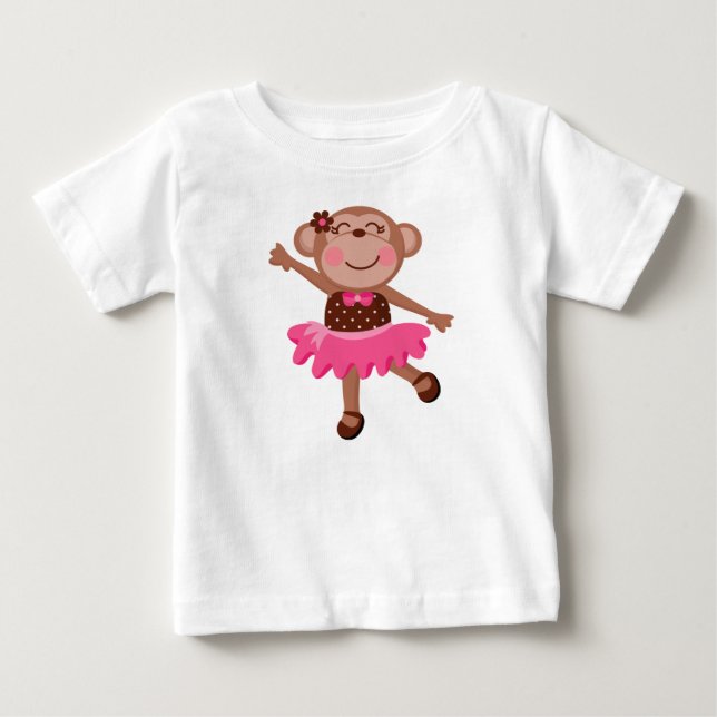 T-shirt Pour Bébé Robinet de singe fille bébé robe sans manches (Devant)