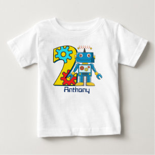 T-shirt Pour Bébé Robot 2e anniversaire personnalisé