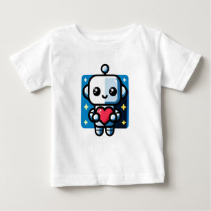 T-shirt Pour Bébé Robot Coeur - Joueur Art d'Amour Inspiré par la te
