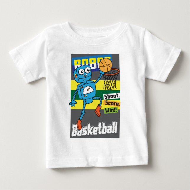T-shirt Pour Bébé Robot de basket bébé (Devant)