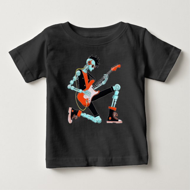 T-shirt Pour Bébé Robot guitariste (Devant)