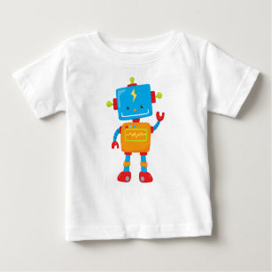 T-shirt Pour Bébé Robot mignon, Robot coloré, Robot drôle, Robot