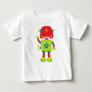 T-shirt Pour Bébé Robot mignon, Robot drôle, Robot coloré, Robot