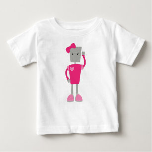 T-shirt Pour Bébé Robot Mignonne, Robot Drôle, Robot Fille, Robot Ro