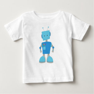 T-shirt Pour Bébé Robot mou, Robot drôle, Robot idiot, Robot bleu
