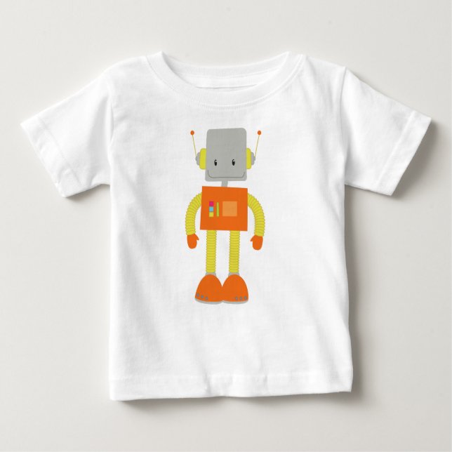 T-shirt Pour Bébé Robot mou, Robot drôle, Robot idiot, Robotique (Devant)