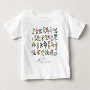 T-shirt Pour Bébé Robots de l'alphabet