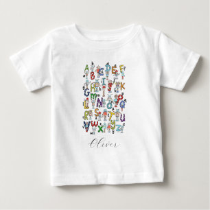 T-shirt Pour Bébé Robots de l'alphabet