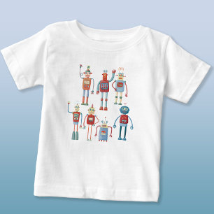 T-shirt Pour Bébé Robots rétro style des années 1950