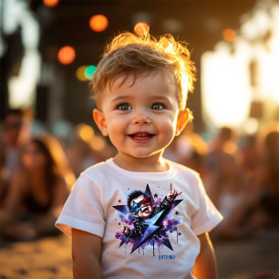 T-shirt Pour Bébé Roche Personnalisée Sur Boulon Éclair