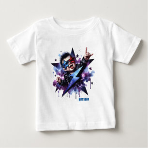 T-shirt Pour Bébé Roche Personnalisée Sur Boulon Éclair