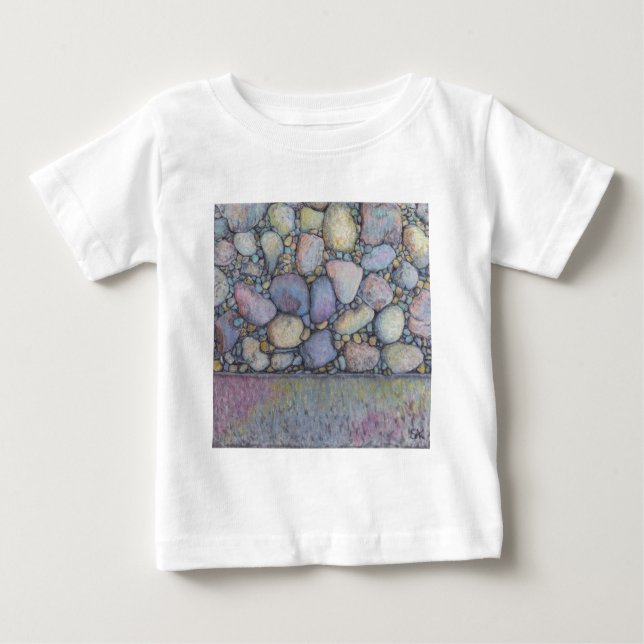 T-shirt Pour Bébé Rocher et galets de la rivière Pastel (Devant)