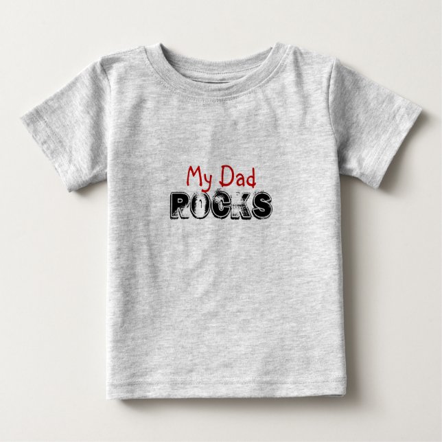T-shirt Pour Bébé ROCHES, mon papa (Devant)