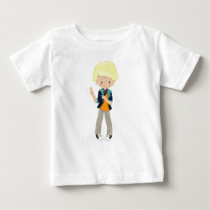 T-shirt Pour Bébé Rock Boy, Blond Hair, Singe De Groupe, Microphone