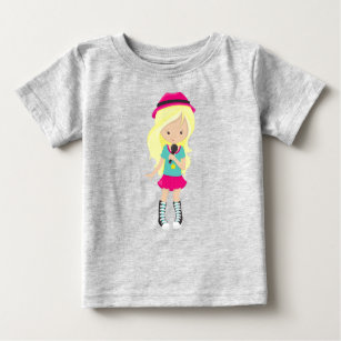 T-shirt Pour Bébé Rock Girl, Coiffeuse blonde, Chanteur de groupe, M