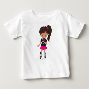 T-shirt Pour Bébé Rock Girl, Latina Girl, Microphone, Singer de band