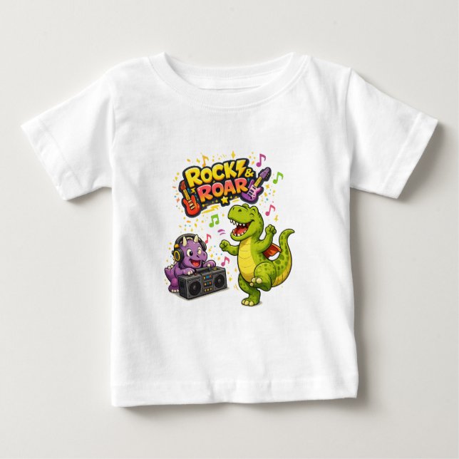 T-shirt Pour Bébé Rock & Roar (Devant)