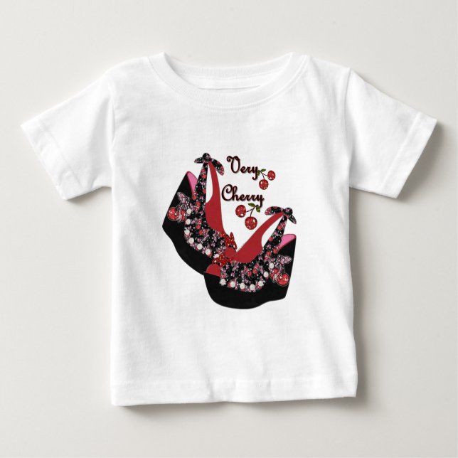 T-shirt Pour Bébé Rockabilly Very Cherry Shoes (Devant)