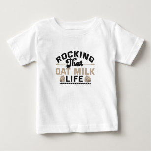 T-shirt Pour Bébé Rocker que lait d'avoine Vie amusante Vegan Milksh