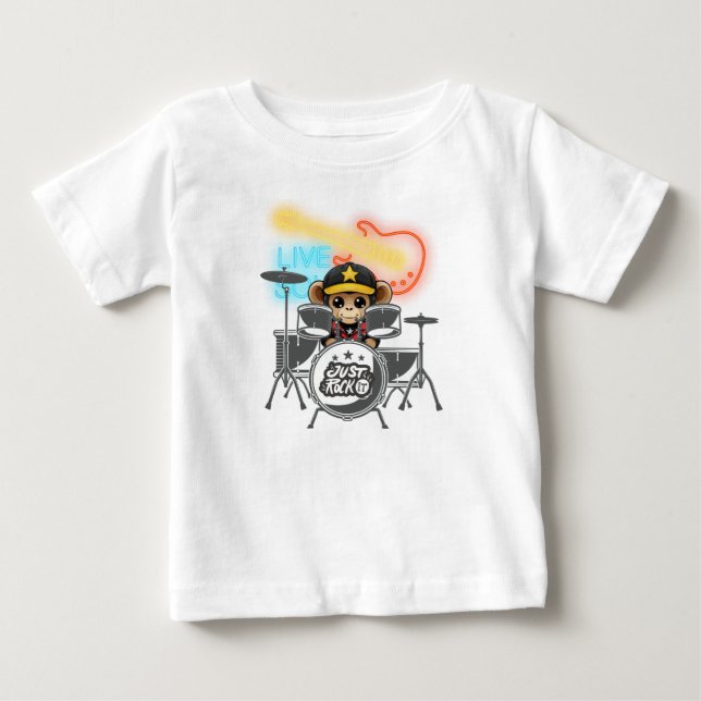 T-shirt Pour Bébé Rockstar Monkey (Devant)