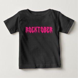 T-shirt Pour Bébé Rocktober Rock Music Pink Print
