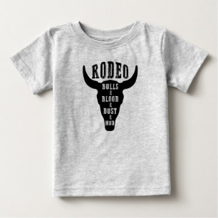 T-shirt Pour Bébé Rodéo/Bulls et Sang/Pays Chanson pour bébé/Pays