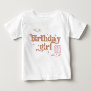 T-shirt Pour Bébé Rodeo Western Rose Cowgirl Anniversaire