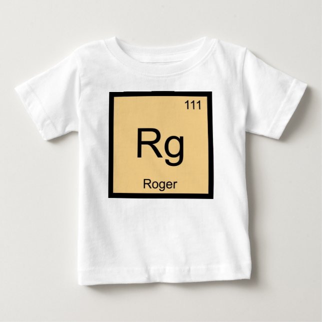 T-shirt Pour Bébé Roger Nom Élément de chimie Tableau périodique (Devant)