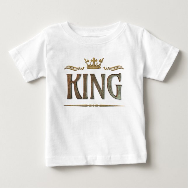 T-shirt Pour Bébé Roi de Tout Lettres Couronne Royale Médiévale (Devant)