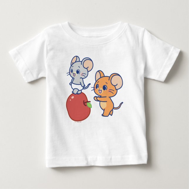 T-shirt Pour Bébé Rollage Anime Tuffy et Jerry Apple (Devant)