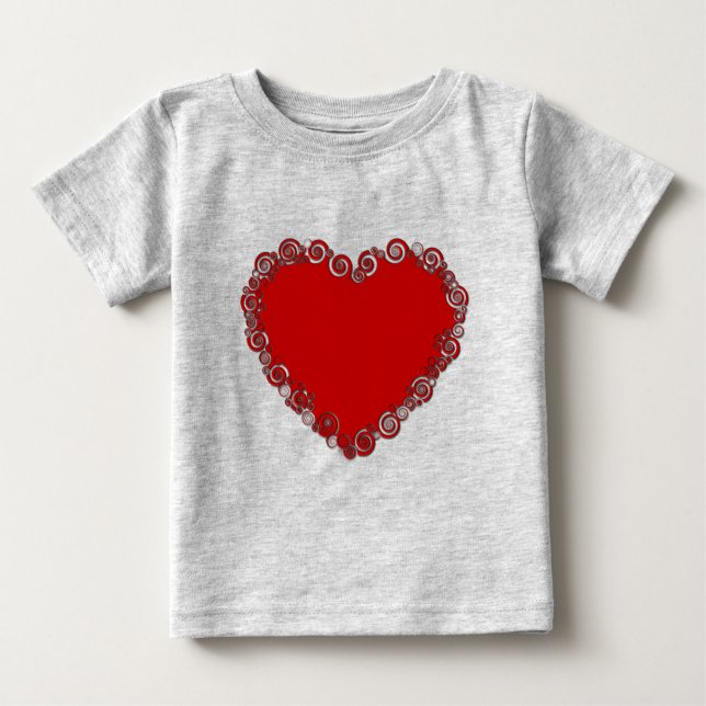 T-shirt Pour Bébé Romantique Valentine amour coeur rouge (Devant)