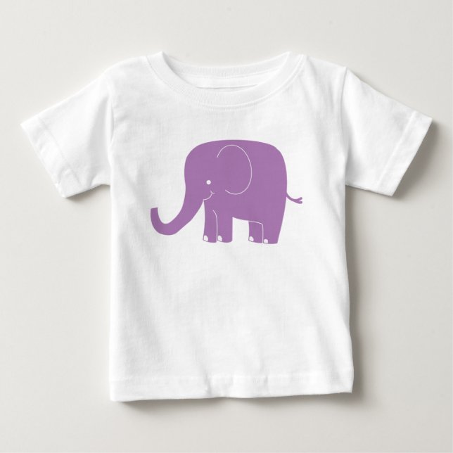T-shirt Pour Bébé Romper d'éléphant violet (Devant)