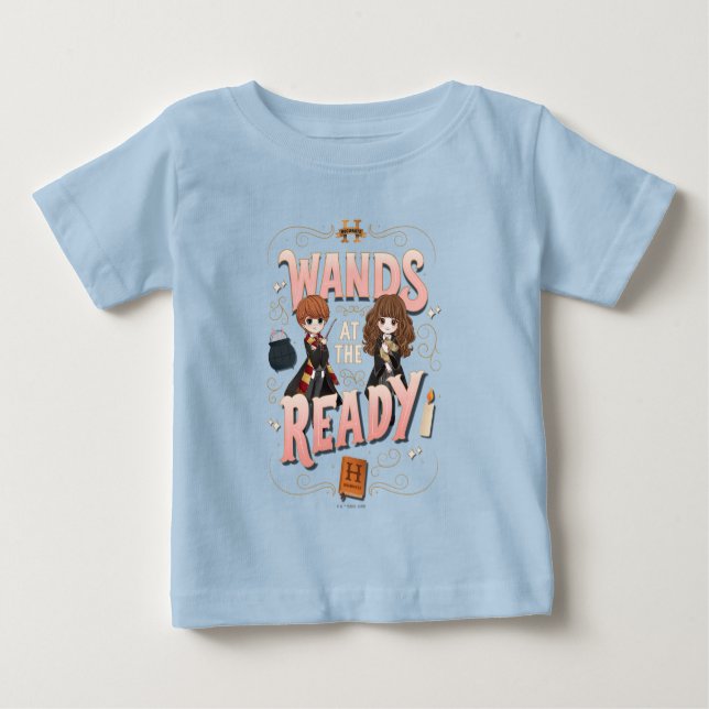 T-shirt Pour Bébé Ron & Hermione Wands au Ready (Devant)