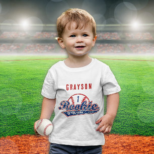 T-shirt Pour Bébé Rookie de baseball de l'année 1er fête d'anniversa