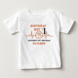 T-shirt Pour Bébé Rookie de l'année 1er anniversaire de basket-ball
