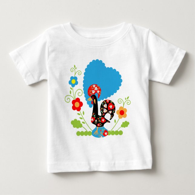 T-shirt Pour Bébé Rooster portugais (Devant)
