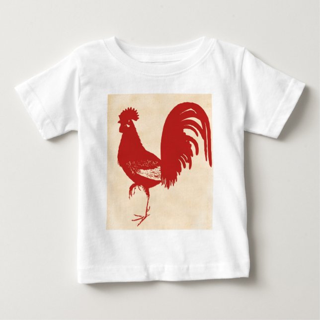 T-shirt Pour Bébé Rooster rouge (Devant)
