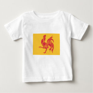 T-shirt Pour Bébé Rooster rouge (Drapeau de Wallonie)