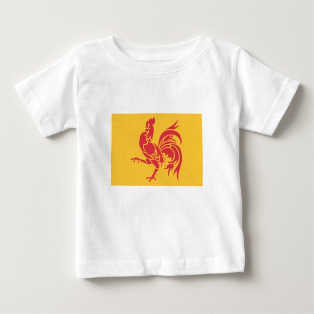 T-shirt Pour Bébé Rooster rouge (Drapeau de Wallonie) (Devant)