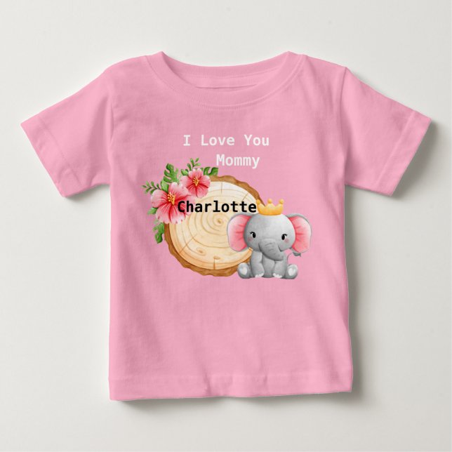 T-shirt Pour Bébé Rose (Devant)